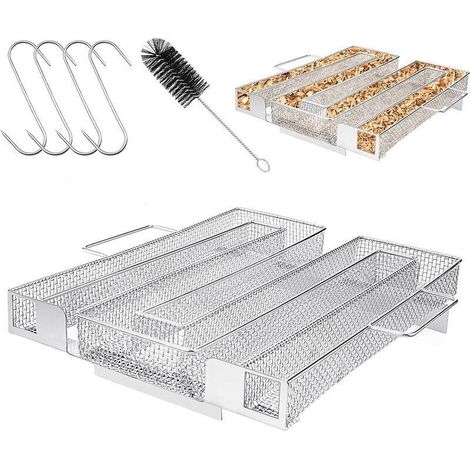 Générateur de Fumée Froide en Acier Inoxydable pour Fumoir Professionelle, Boîte de Fumoir de Granule Fumage Viande Poisson Barbecue Légumes, BBQ, avec Brosse de Nettoyage et Crochets(M) (1/5)