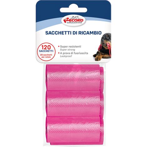 Ricarica sacchetti igienici per cani 6 rotoli da 20 sacchetti