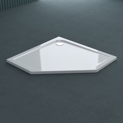 doporro® Piatto Doccia con Piletta 90x90x4cm, Piatto Doccia Faro5W in Acrilico incl.AL02, Forma: Quadrato, Bianco (1/5)