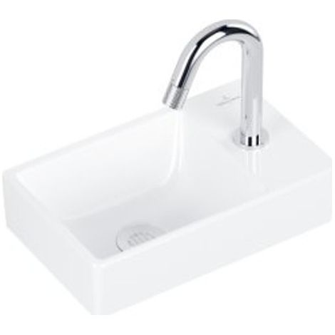 Villeroy & Boch Avento ensemble lave-mains - 36x22x11cm - trou de robinet à droite - robinet de lave-mains chromé - blanc brillant