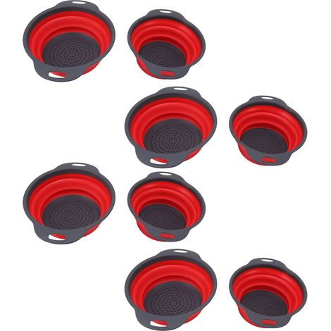 8 paniers égouttoirs pliables design ergonomique sans odeur durables pour laver fruits et légumes (1/5)