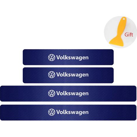 (Pour Volkswagen,bleu) 4 protections de seuil de porte en fibre de carbone anti-rayures pour Volkswagen Golf 7,5,4,Passat B6 Mk4 et VW Tiguan Mk7 (1/3)
