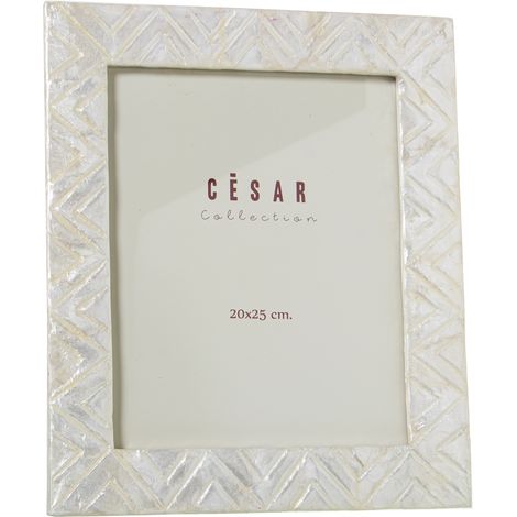Cadre photo en nacre 20x25 cm, relief naturel en zigzag (1/2)