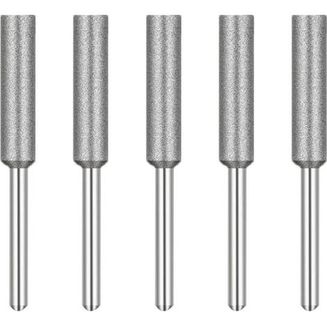 Fraise d'Affûteuse de Tronçonneuse,Diamant Affûteur de Tronçonneus,Têtes de Meulage en,Pierre à Meuler pour Tronçonneuse,4 mm,pour Affûteur de Tronçonneuse,5 Pièces