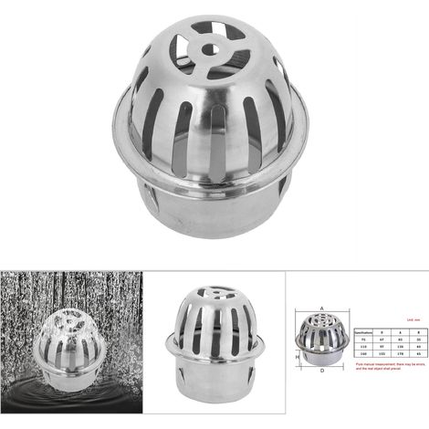 Drain d'étage en acier inoxydable, forme ronde pour salle de bain, balcon, terrasse ou jardin (75mm/3 pouces) (1/5)