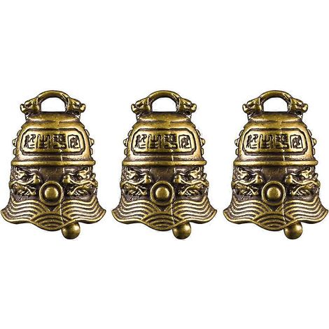 Pendentif cloche décoratif en laiton compatible avec les décorations suspendues (lot de 3) de forme rétro unique. (1/5)
