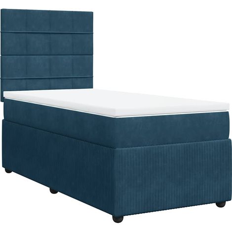 Maison Exclusive - Boxspringbett mit Matratze Dunkelblau 90x200 c (1/5)
