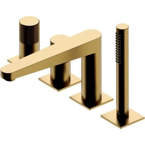 OMNIRES Contour - Wannenrandarmatur, 4-Loch Montage, Gold gebürstet CT8032GLB (1/2)