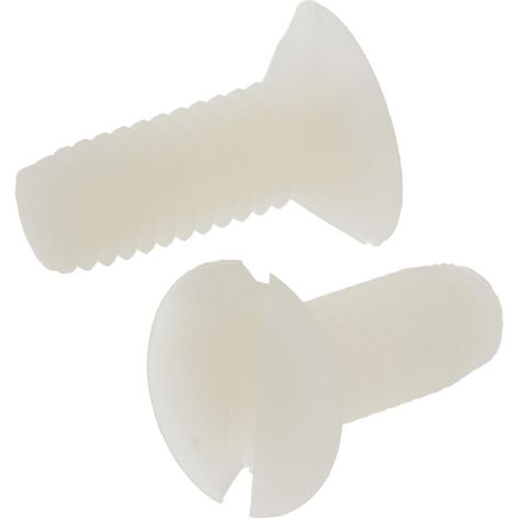 Vis à métaux RS PRO M6 à tête Fraisée fendue en Nylon, 16mm ( Prix pour Sachet de 100 )