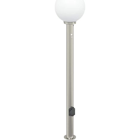 Lampada a paletto con sensore e presa 120 cm Acciaio Inox IP44 vidaXL (1/5)
