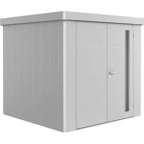 Casetta per attrezzi Neo 2B porta doppia, argento metallizzato (1/5)