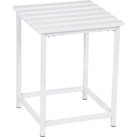 ANDREA HOUSE BA23116 Taburete de baño de metal blanco moderno - ref: BA23116