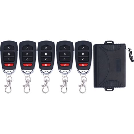 Télécommande pour porte de garage 433 MHz, 4 canaux, kit émetteur-récepteur sans fil avec relais (1/5)