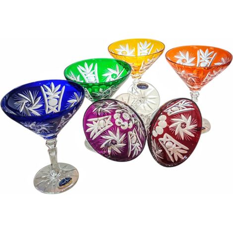Copas de martini de cristal de colores, molinillo de aceitunas de 110 ml (1/5)
