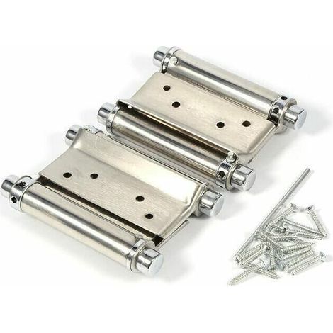 ALLIANDIS2Pcs Charnières À Ressort Double Action en Acier Inox Charnières de Porte de Saloon Gond Porte Battante, Capacité de Charge Jusqu'à 15 Kg (1/3)