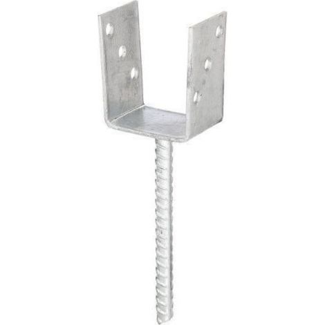 Support Pour Poteau En U - Acier Galvanisé À Chaud - Base Striée - Diamètre 91 Mm - Extérieur - 1 Pièce