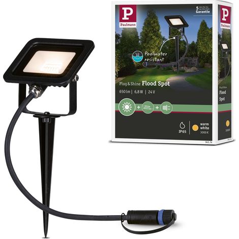 Luminaire extérieur LED Projecteur de jardin IP65 Blanc chaud, avec 1 spot de 6,8 watts, noir, aluminium, 3000 K (1/5)