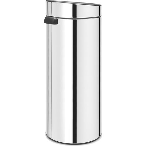 Touch Bin Poubelle unie Acier Inoxydable/Plastique Brillant Acier 32 x 29,5 x 72 cm 30 L (1/5)