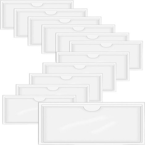 12 Pièces Porte-étiquettes Transparents pour Classeur Autocollant,Horizontal-22.39.5cm (1/5)