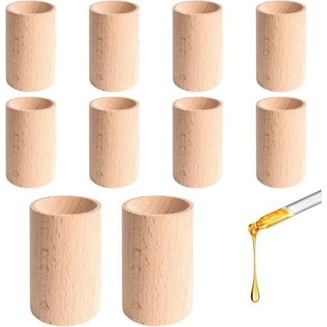 Mini diffuseur d'huiles essentielles en bois de rose (lot de 10) - Cylindrique - Ø 2,2 cm - H 4,3 cm (1/5)