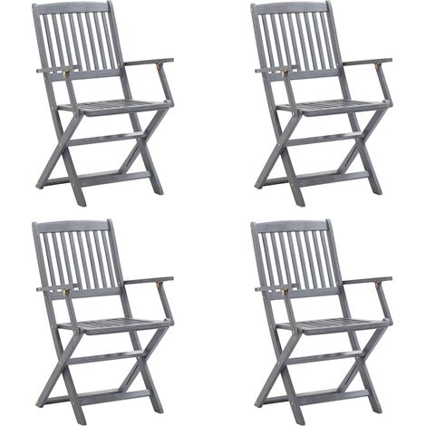 Maison Exclusive - Klappbare Gartenstühle 4 Stk. mit Sitzkissen M