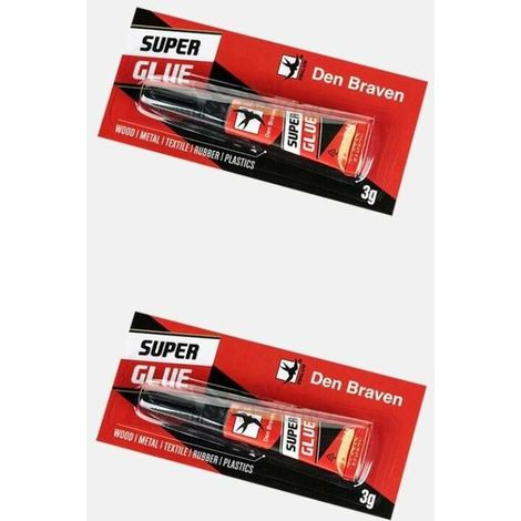 2x tube de colle super glue 3g bois métal textile caoutchouc plastique utilisation universelle