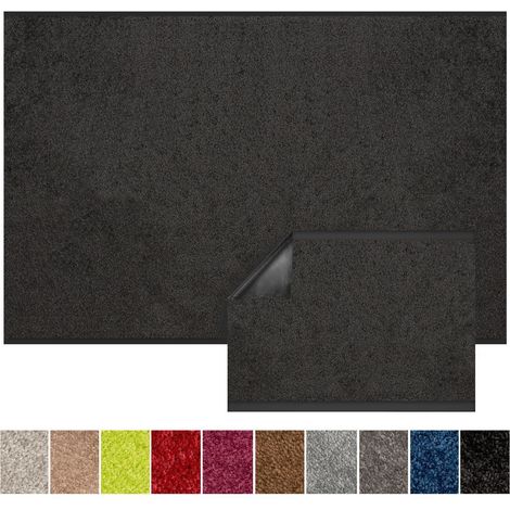 Tapis de Porte Paillasson d'entrée Performa, Noir, 200 x 200 cm