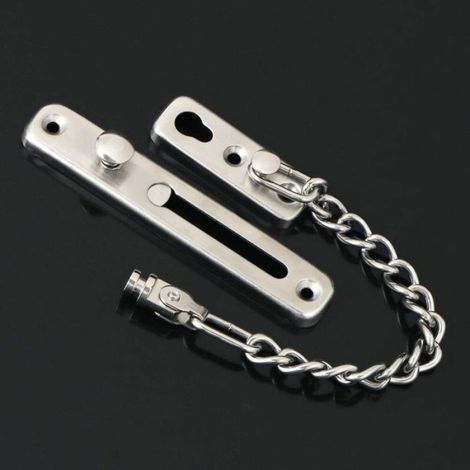 Chaîne De Sécurité Pour Porte - Acier Inoxydable SUS 304 - Limiteur De Porte À Ressort - 12 3 Cm + 17 Cm - 1 Pièce (1/4)