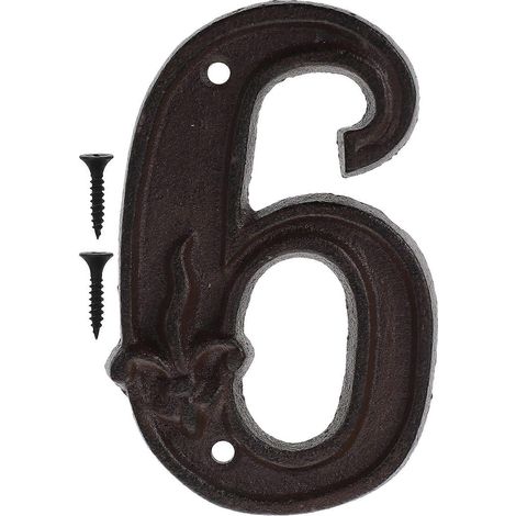 Plaque de maison en fonte, numéro de porte compatible avec un usage domestique, 1 pièce, couleur café (1/3)