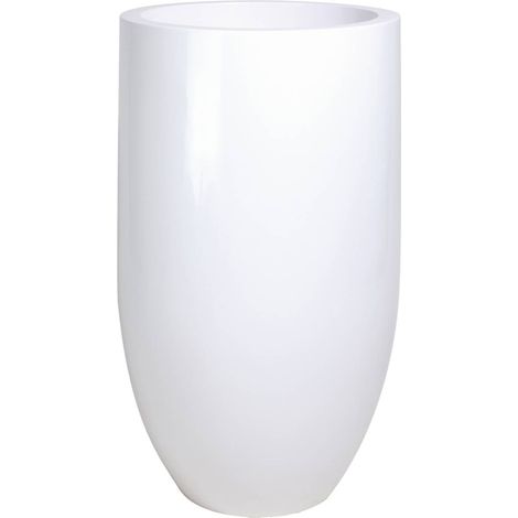 Bac fibres de verre gelcoat Ø 50 cm H 90 cm Ext. cigare blanc glossy - dimhaut: H 91 cm - couleur: Blanc neige