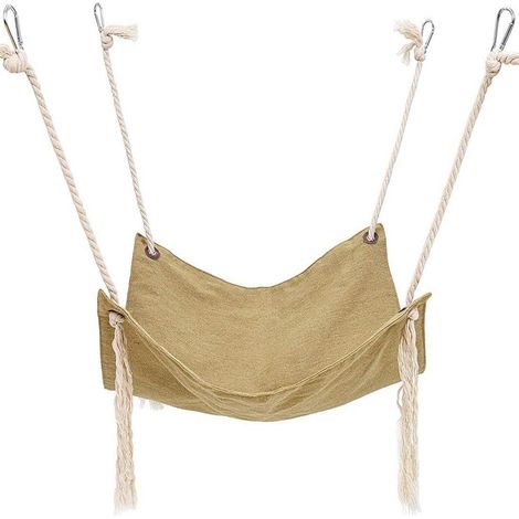 1 Hamac pour animaux, coton et lin, crochets durables, cordes en coton, pour chat furet lapin (1/5)