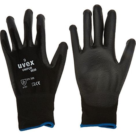 Uvex – Gants de sécurité UNIPUR 6639 taille 9 – Haute flexibilité – Excellente prise en main zones sèches et légèrement humides