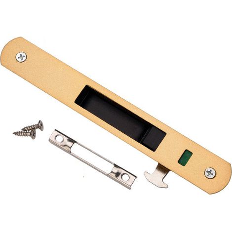 Verrou de porte coulissante - Quincaillerie de verrouillage simple en acier inoxydable pour porte coulissante ou fenêtre (doré)