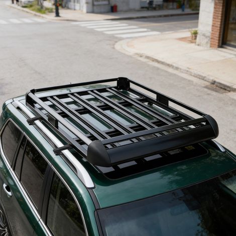 140cm Universal Aluminium Auto-dachtr ger Korb Fracht Gep ck Tr ger Einstellbare (1/5)