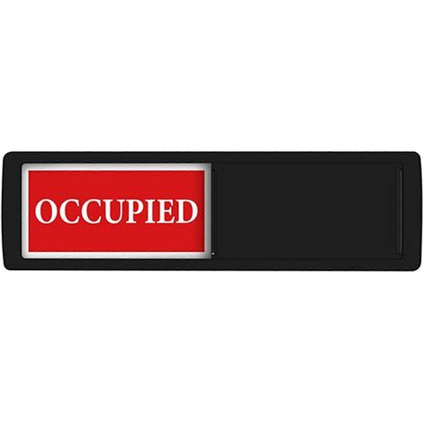 Panneau de porte coulissante facile à utiliser : panneaux « Occupé/Libre » pour savoir quand entrer. Indicateurs de porte coulissante (argent/noir). (1/5)