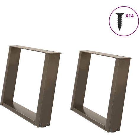 Couchtischbeine U-Form 2 Stk. Naturstahl 70x(42-43) cm Stahl