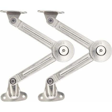 Lot de 2 compas à système d’amortissement pour abattants de portes relevables de placard de cuisine (1/4)