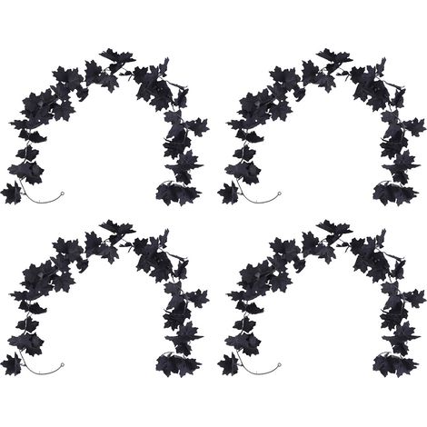 4 guirlandes feuille érable automne suspension noire – Vigne artificielle feuilles déco maison fête, décoration (1/5)