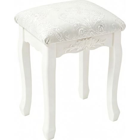 Tabouret de piano élégant, tabouret de coiffeuse au design vintage, tabouret rembourré de dressing, tabouret de chambre, tabouret à chaussures (1 tabouret de coiffeuse uniquement) (1/5)