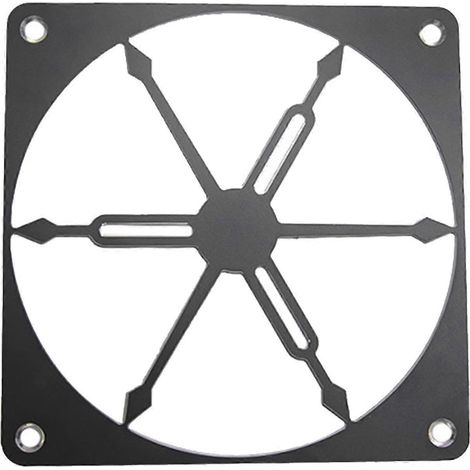 Cache-ventilateur d'ordinateur en aluminium anti-poussière, grille de filtration, décoration pour boîtier gaming, accessoire matériel, noir (Noir) (1/5)