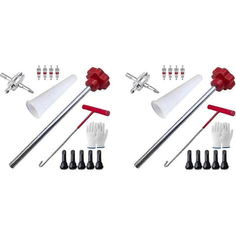 Kit d'outils pour valve de pneu à changement rapide, compatible avec les valves TR413, kit d'outils de remplacement et d'installation 26 pièces B-JXLGV (1/5)