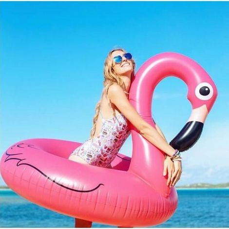120 Cm Bouée Gonflable en forme d'Animaux Flamant Rose Pour Piscine Mer Lac (1/4)