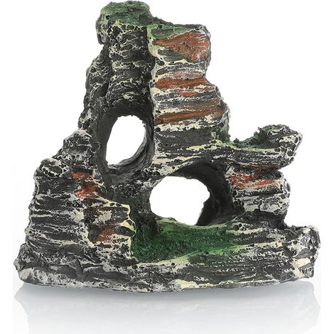 Décor Aquarium - Montagne en Résine avec Trous pour Poissons - Finition Pierre Naturelle - Sans Arêtes Tranchantes - 1 Pièce (1/5)