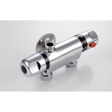 Shower Temperature Control Valve, DN15 Inlet Check Valves 20-50℃ Easy Installation Stainless Steel Thermostatic Mixing Valve for Bathroom (1/4)