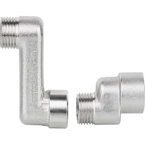 Raccord en S male x femelle DN10(3/8") x DN10(3/8") entraxe 10mm
