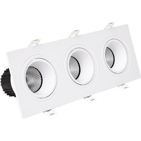 Downlight Carré Inclinable LED 27W Dimmable Coupe 235x75 mm 2700K Blanc Blanc chaud (1/2)