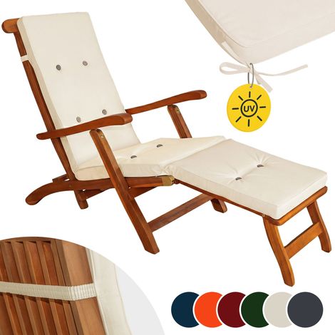 Coussin pour chaise longue pour siège inclinable coussin pour bain de soleil relaxation intérieur extérieur hydrofuge Beige