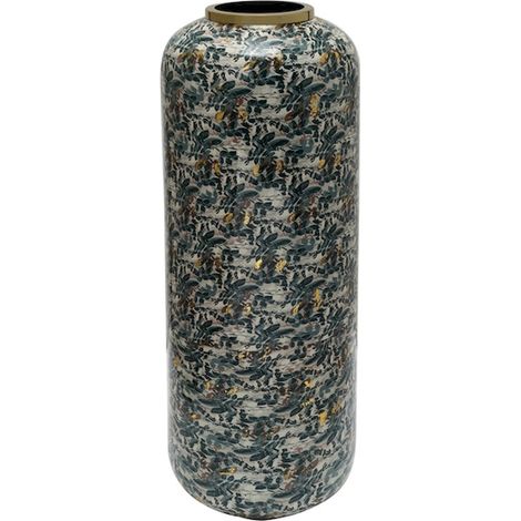 Vase élégant vert doré en métal pour intérieur chic - Vert émeraude et dorures scintillantes