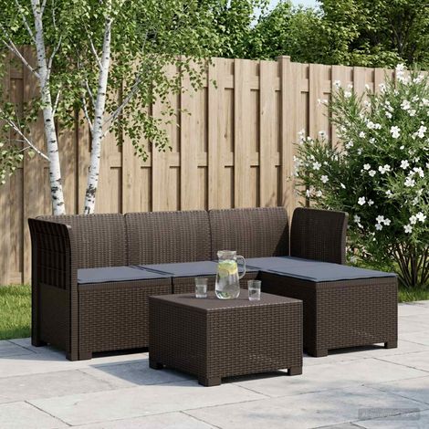 vidaXL Sofá de Jardín para 4 Personas con Cojines y Diseño de Rattan (1/5)