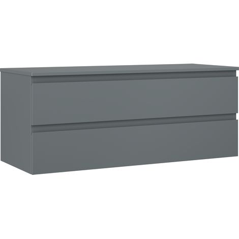 Mexen Orio Badezimmer-Unterschrank 120 cm mit Arbeitsplatte, 2 Schubladen, Graphit matt - 91A10-12047-2-BFFC66 (1/5)